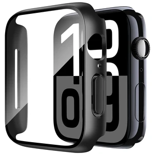 Case Compatible with Apple Watch Series 11/10 46mm with Built in Tempered Glass Screen Protector, Overall Protective Hard PC Case Ultra-Thin Cover- Black Case Compatible with Apple Watch Series 11/10 46mm with Built in Tempered Glass Screen Protector, Overall Protective Hard PC Case Ultra-Thin Cover- Black