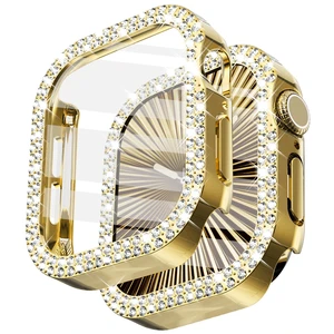 Bling Case with Screen Protector for Apple Watch Series 11/10 46mm | Crystals Diamond Protective Face Cover Bumper with Tempered Glass Apple Watch Case, Sensitive Touch, Gold Bling Case with Screen Protector for Apple Watch Series 11/10 46mm | Crystals Diamond Protective Face Cover Bumper with Tempered Glass Apple Watch Case, Sensitive Touch, Gold
