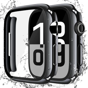 2-Pack Waterproof Case for 46mm Apple Watch Series 11/10 | Cover with 9H Tempered Glass Screen Protector for 11/10, Anti-Scratch, Jet Black 2-Pack Waterproof Case for 46mm Apple Watch Series 11/10 | Cover with 9H Tempered Glass Screen Protector for 11/10, Anti-Scratch, Jet Black