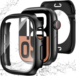 3 in 1 Waterproof Case for 46mm Apple Watch Series 11/10, Black | 46mm PC Bumper 360 Full Coverage Face Cover Built-in Tempered Glass Screen Protector, Sensitive Touch Scratch 3 in 1 Waterproof Case for 46mm Apple Watch Series 11/10, Black | 46mm PC Bumper 360 Full Coverage Face Cover Built-in Tempered Glass Screen Protector, Sensitive Touch Scratch