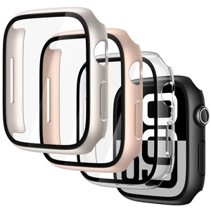 4-Pack Case with Screen Protector for 46mm Apple Watch Series 11/10 | Cover with 9H Tempered Glass for 11/10, Scratch Resistant, 1 Black + 1 Transparent + 1 Starlight + 1 Rose Gold 4-Pack Case with Screen Protector for 46mm Apple Watch Series 11/10 | Cover with 9H Tempered Glass for 11/10, Scratch Resistant, 1 Black + 1 Transparent + 1 Starlight + 1 Rose Gold
