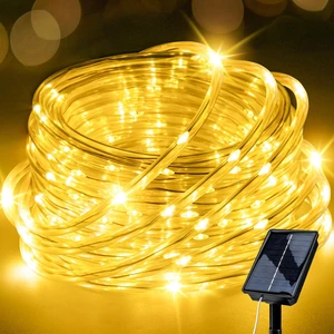 Solar Rope Lights Outdoor Waterproof 33FT 100LED with Timer, Upgraded Solar Panel with Higher Conversion Rate & Waterproof Ring, Solar String Lights 8 Lighting Modes for Patio Garden Yard Decorations Solar Rope Lights Outdoor Waterproof 33FT 100LED with Timer, Upgraded Solar Panel with Higher Conversion Rate & Waterproof Ring, Solar String Lights 8 Lighting Modes for Patio Garden Yard Decorations