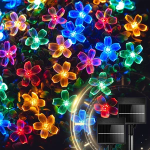 2Pack Flower Solar String Lights, 120 LED Outdoor Waterproof Fairy Lights for Garden Yard Fence Patio Christmas Tree Wedding Party Decor, Multicolor 2Pack Flower Solar String Lights, 120 LED Outdoor Waterproof Fairy Lights for Garden Yard Fence Patio Christmas Tree Wedding Party Decor, Multicolor