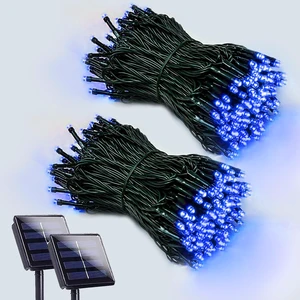 Solar String Lights Outdoor 2 Pack 200 LED 66FT Christmas Lights Blue | 8 Lighting Modes, Memory Function, Auto On/Off, IP65 Waterproof Twinkle Lights for Outside Patio Yard Xmas Tree Decorations Solar String Lights Outdoor 2 Pack 200 LED 66FT Christmas Lights Blue | 8 Lighting Modes, Memory Function, Auto On/Off, IP65 Waterproof Twinkle Lights for Outside Patio Yard Xmas Tree Decorations
