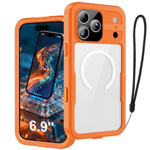 for iPhone 18/17 Pro Max Case, IP68 Waterproof Protective Cover | Built-in Screen & Camera Protector, MagSafe Compatible Shockproof Military Armor for Swimming & Outdoor (Orange) for iPhone 18/17 Pro Max Case, IP68 Waterproof Protective Cover | Built-in Screen & Camera Protector, MagSafe Compatible Shockproof Military Armor for Swimming & Outdoor (Orange)