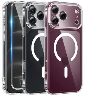 for iPhone 18 Pro Case/17 Pro Case Clear with Screen Protector | Anti Yellowing, Compatible with Magsafe, Magnetic, Rugged Shockproof Protective, Transparent Cell Phone Cover for iPhone 18 Pro Case/17 Pro Case Clear with Screen Protector | Anti Yellowing, Compatible with Magsafe, Magnetic, Rugged Shockproof Protective, Transparent Cell Phone Cover