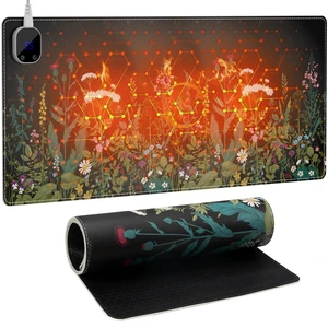 Floral Computer Pad 35.4"x15.7", Keyboard Pad for Workspace | Adorable Auto Shut-Off Heated Desk Pad for Women, Heating Mouse Pad Warming 4 Levels for Workspace Table Home Office Floral Computer Pad 35.4"x15.7", Keyboard Pad for Workspace | Adorable Auto Shut-Off Heated Desk Pad for Women, Heating Mouse Pad Warming 4 Levels for Workspace Table Home Office