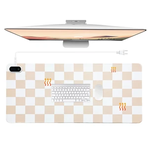Heated Desk Mat PU Warm Mouse Pad,Beige Checkerboard,31.5" X 13" | Leather Warmer Gaming Mice Mat, Only Supports 110v, 4 Hour Auto Shut-off, 5 Heating Level, Heating Office Keyboard Pad Heated Desk Mat PU Warm Mouse Pad,Beige Checkerboard,31.5" X 13" | Leather Warmer Gaming Mice Mat, Only Supports 110v, 4 Hour Auto Shut-off, 5 Heating Level, Heating Office Keyboard Pad