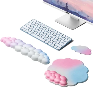 Cloud Wrist Rest Keyboard and Mouse Pad with Cute Ergonomic Memory Foam | Non-Slip PU Base for Computer Mac Laptop Office Gaming-Orange/Blue/Pink Cloud Wrist Rest Keyboard and Mouse Pad with Cute Ergonomic Memory Foam | Non-Slip PU Base for Computer Mac Laptop Office Gaming-Orange/Blue/Pink
