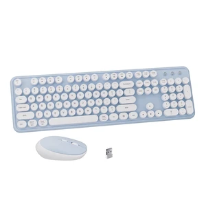 Colorful Wireless Keyboard and Mouse Combo Blue White | Full-Sized Office Keyboard with Typewriter Flexible Keys, 2.4GHz Dropout-Free Connection, Optical Mouse for PC Laptop Colorful Wireless Keyboard and Mouse Combo Blue White | Full-Sized Office Keyboard with Typewriter Flexible Keys, 2.4GHz Dropout-Free Connection, Optical Mouse for PC Laptop