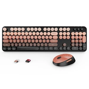Wireless Keyboard and Mouse Combo, Retro Typewriter Keyboard with Round Keycaps, Full-Size Ergonomic, Red, Ideal for Windows PC, Home, Office, and College, Wireless Keyboard Mouse Combo Wireless Keyboard and Mouse Combo, Retro Typewriter Keyboard with Round Keycaps, Full-Size Ergonomic, Red, Ideal for Windows PC, Home, Office, and College, Wireless Keyboard Mouse Combo