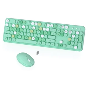 Colorful Wireless Keyboard and Mouse Combo (Green Colorful) | COVEVA 2.4GHz Wireless, Retro Round Floating Keycaps, Full-Size Keyboard Mouse Set with Switch Button for PC Laptop Desktop Colorful Wireless Keyboard and Mouse Combo (Green Colorful) | COVEVA 2.4GHz Wireless, Retro Round Floating Keycaps, Full-Size Keyboard Mouse Set with Switch Button for PC Laptop Desktop