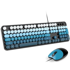 Wired Keyboard and Mouse Combo, Full-Size Retro Round Keycaps Keyboard with Number Pad, Cute Cat Shaped Mouse for Office, Home, Computer, Windows, Laptop (Black Blue Gradient) Wired Keyboard and Mouse Combo, Full-Size Retro Round Keycaps Keyboard with Number Pad, Cute Cat Shaped Mouse for Office, Home, Computer, Windows, Laptop (Black Blue Gradient)