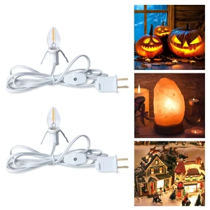 Accessory Cord with LED Bulb - 6ft Cord with On/Off Switch for Night Lights, Halloween Pumpkin, Blow Mold, Christmas Village House, Holiday Ceramic Trees, Craft Projects, 2 Pack Accessory Cord with LED Bulb - 6ft Cord with On/Off Switch for Night Lights, Halloween Pumpkin, Blow Mold, Christmas Village House, Holiday Ceramic Trees, Craft Projects, 2 Pack