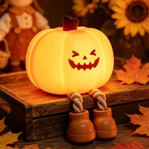 Pumpkin Night Light, Silicone 3 Level Dimmable Nightlight Gifts | Cute LED Lamp, Rechargeable Bedside Touch Lamp, Funny Office Desk Halloween Decor for Woman and Kids Pumpkin Night Light, Silicone 3 Level Dimmable Nightlight Gifts | Cute LED Lamp, Rechargeable Bedside Touch Lamp, Funny Office Desk Halloween Decor for Woman and Kids