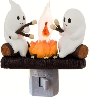 Ghosts Roasting Marshmallows Night Light, Halloween Nightlight Plug In Lamp | Cute Spooky Ghost Figurine Lamp, Halloween Decor for Bedroom Hallway Bathroom, Seasonal Holiday Gift for Kids & Adults Ghosts Roasting Marshmallows Night Light, Halloween Nightlight Plug In Lamp | Cute Spooky Ghost Figurine Lamp, Halloween Decor for Bedroom Hallway Bathroom, Seasonal Holiday Gift for Kids & Adults