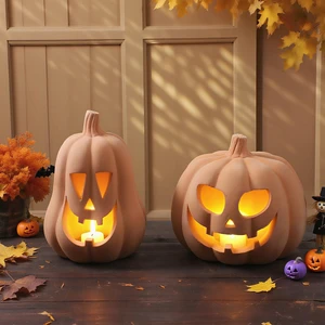 Halloween Decor Terracotta Jack O Lantern Pumpkin Decor,Orange | 2 Pack Fall Decor, 7.1" 5.9" H Handmade Pumpkin Decoration, Clay Pumpkin, Halloween Tealight Holder for Indoor Outdoor Home Halloween Decor Terracotta Jack O Lantern Pumpkin Decor,Orange | 2 Pack Fall Decor, 7.1" 5.9" H Handmade Pumpkin Decoration, Clay Pumpkin, Halloween Tealight Holder for Indoor Outdoor Home