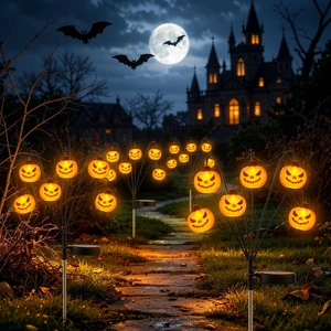 4 Pack Halloween Decorations Outdoor Pumpkin Lights | Solar Garden Lights with 2 Modes, Waterproof Pathway Lamps Swaying by Wind for Yard, Lawn, Patio, Thankgiving Decor, Orange 4 Pack Halloween Decorations Outdoor Pumpkin Lights | Solar Garden Lights with 2 Modes, Waterproof Pathway Lamps Swaying by Wind for Yard, Lawn, Patio, Thankgiving Decor, Orange