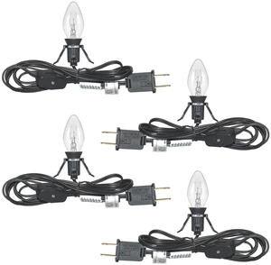 Set of 4 Accessory Cord with C7 Lights, Single Light with 4 Light Bulb, 6FT C7 Socket Clip Lights with On/Off Switch Plugs Perfect for Craft Village Halloween Christmas House Decoration Set of 4 Accessory Cord with C7 Lights, Single Light with 4 Light Bulb, 6FT C7 Socket Clip Lights with On/Off Switch Plugs Perfect for Craft Village Halloween Christmas House Decoration