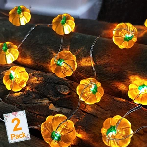 Fall Decor 2 Pack 3D Halloween Pumpkin Lights Total 13FT 40LED | Fall Decorations for Home Warm White Pumpkin String Lights Battery Operated for Autumn Thanksgiving Harvest Indoor Outdoor Fall Decor 2 Pack 3D Halloween Pumpkin Lights Total 13FT 40LED | Fall Decorations for Home Warm White Pumpkin String Lights Battery Operated for Autumn Thanksgiving Harvest Indoor Outdoor