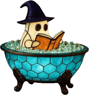 Halloween Ghost Bubble Bath Lamp - Cute Spooky LED Night Light for Bathroom Decor, Bathtub Lights for Kids, Halloween Party Gift Idea, Ghost-Themed Resin Lamp Halloween Ghost Bubble Bath Lamp - Cute Spooky LED Night Light for Bathroom Decor, Bathtub Lights for Kids, Halloween Party Gift Idea, Ghost-Themed Resin Lamp