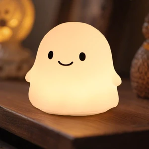 Halloween Ghost Night Light, 50-Hour Battery & Pat Control, Cute Squishy Lamp for Kids Room Decor, USB Rechargeable with Timer, Cute Home Decor Halloween Ghost Night Light, 50-Hour Battery & Pat Control, Cute Squishy Lamp for Kids Room Decor, USB Rechargeable with Timer, Cute Home Decor