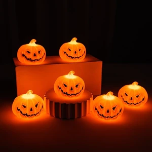 6 Pcs Mini LED Jack-o'-Lantern Pumpkin Lanterns, Light Up Halloween Pumpkin Lights with Spooky Face, Plastic Portable Orange Harvest Ornaments for Fall Thanksgiving Glowing Tabletop Decoration 6 Pcs Mini LED Jack-o'-Lantern Pumpkin Lanterns, Light Up Halloween Pumpkin Lights with Spooky Face, Plastic Portable Orange Harvest Ornaments for Fall Thanksgiving Glowing Tabletop Decoration