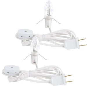 2 Pack Accessory Cord with Clear Bulb, 6 FT UL Listed Replacement Lamp Cord with ON/Off Switch, Perfect for Christmas Village House, Craft Projects, Halloween Holiday Decoration 2 Pack Accessory Cord with Clear Bulb, 6 FT UL Listed Replacement Lamp Cord with ON/Off Switch, Perfect for Christmas Village House, Craft Projects, Halloween Holiday Decoration
