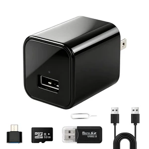 Mini Camera USB Charger 1080P Full HD, Charger Security Cam with 32GB Card | Wall Plug Cam with Motion Detection & Loop Recording, No need Internet/WiFi/App,Charger Security Camera for Home & Office Mini Camera USB Charger 1080P Full HD, Charger Security Cam with 32GB Card | Wall Plug Cam with Motion Detection & Loop Recording, No need Internet/WiFi/App,Charger Security Camera for Home & Office