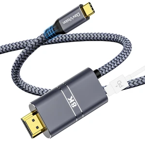 USB C to HDMI Cable with 240W PD Fast Charging, 8K@60HZ,4K@120Hz,Thunderbolt 5/4/3 Compatible,Upgraded Braided 2-in-1 Type C to HDMI for MacBook, iPhone17/16/15,iPad,HDTV(6.6FT,Grey) USB C to HDMI Cable with 240W PD Fast Charging, 8K@60HZ,4K@120Hz,Thunderbolt 5/4/3 Compatible,Upgraded Braided 2-in-1 Type C to HDMI for MacBook, iPhone17/16/15,iPad,HDTV(6.6FT,Grey)
