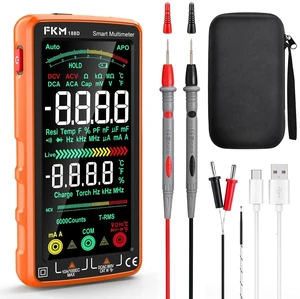 Smart Digital Multimeter Tester TRMS 6000 Counts,Rechargeable Voltmeter | 5"Color LCD,Auto-Ranging Automotive Multimeter,for AC/DC Current,AC/DC Voltage,NCV,Ohm,Capacitance,Resistance,Continuity,Temp Smart Digital Multimeter Tester TRMS 6000 Counts,Rechargeable Voltmeter | 5"Color LCD,Auto-Ranging Automotive Multimeter,for AC/DC Current,AC/DC Voltage,NCV,Ohm,Capacitance,Resistance,Continuity,Temp