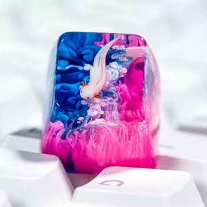 Blue Pink Coral Ocean Axolotl Artisan Keycap, SA Profile, Resin Custom Keyboard Key Caps, for Cherry MX Mechanical Keyboard, Gift for Keyboard Lovers Blue Pink Coral Ocean Axolotl Artisan Keycap, SA Profile, Resin Custom Keyboard Key Caps, for Cherry MX Mechanical Keyboard, Gift for Keyboard Lovers