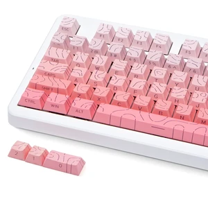Cute Pink Gradient Keycaps Set, Fits 60% to Full Size Mechanical Keyboards | Cozy & Stylish Desk Setup, for MX Switches, Topographic Style, RGB Backlit, Deeper Sound, PBT Doubleshot Cute Pink Gradient Keycaps Set, Fits 60% to Full Size Mechanical Keyboards | Cozy & Stylish Desk Setup, for MX Switches, Topographic Style, RGB Backlit, Deeper Sound, PBT Doubleshot
