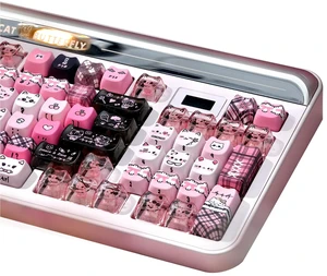 26 Keys Crystal Jelly Personalized Keycaps, PC Material Cute Keycaps | Black Pink Cat Transparent Custom Mao Profile Keycap for DIY MX Switches Mechanical Keyboards 26 Keys Crystal Jelly Personalized Keycaps, PC Material Cute Keycaps | Black Pink Cat Transparent Custom Mao Profile Keycap for DIY MX Switches Mechanical Keyboards