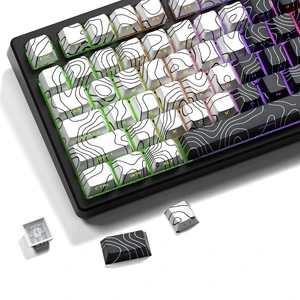 XVX Topographic PBT Keycaps, Shine Through Keyboard Keycaps, White/Black Cherry Profile Keyboard caps, Side Printed Keycap Sets Suitable for Gateron Cherry MX Switches Mechanical Keyboard-Only Keycaps XVX Topographic PBT Keycaps, Shine Through Keyboard Keycaps, White/Black Cherry Profile Keyboard caps, Side Printed Keycap Sets Suitable for Gateron Cherry MX Switches Mechanical Keyboard-Only Keycaps