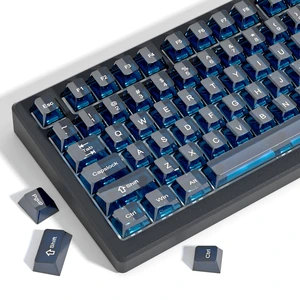 Dark Blue Clear Keyboard keycaps,Transparent keycaps 60 75 100 Percent,Crystal Jelly Key Cap Set,Shine Through Key caps.,Cherry Profile Key caps for Mx Switches Mechanical Keyboard Dark Blue Clear Keyboard keycaps,Transparent keycaps 60 75 100 Percent,Crystal Jelly Key Cap Set,Shine Through Key caps.,Cherry Profile Key caps for Mx Switches Mechanical Keyboard