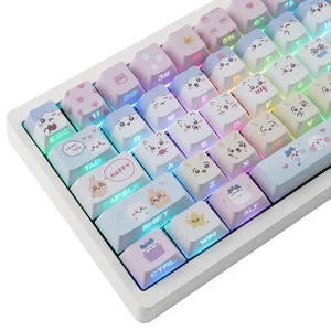 PBT Keycaps - Side Printed Keycap,136 Keys Cute Kawaii Cat Keycaps | Shine Through Cherry Profile Custom Keyboard Keycap for Cherry MX Switches Mechanical Keyboards PBT Keycaps - Side Printed Keycap,136 Keys Cute Kawaii Cat Keycaps | Shine Through Cherry Profile Custom Keyboard Keycap for Cherry MX Switches Mechanical Keyboards