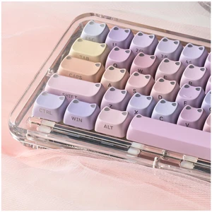 XVX Cute Shine Through Lumicat Keycaps, Mao Profile Purple PBT Keycaps for Mechanical Keyboard, Meow Meow Keyboard Keycap Sets Compatible with 65% 75% 96% 100% Cherry Gateron MX Switches Keyboards XVX Cute Shine Through Lumicat Keycaps, Mao Profile Purple PBT Keycaps for Mechanical Keyboard, Meow Meow Keyboard Keycap Sets Compatible with 65% 75% 96% 100% Cherry Gateron MX Switches Keyboards