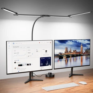 Desk Lamp with Clamp, 47" 4 Rotatable Heads 24W LED Light for Home Office | 47" Ultra Wide, Flexible Neck,Stepless Dimming, 5 Color Modes, Eye-Caring (CRI>90), for Dual Monitors architect Study & Work Desk Lamp with Clamp, 47" 4 Rotatable Heads 24W LED Light for Home Office | 47" Ultra Wide, Flexible Neck,Stepless Dimming, 5 Color Modes, Eye-Caring (CRI>90), for Dual Monitors architect Study & Work
