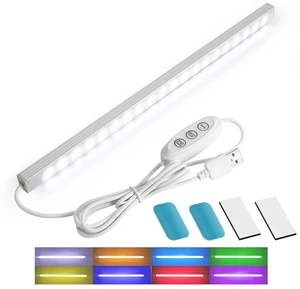 RGB Light Bar with Color Memory & Dimmable Brightness for Monitor/Desk, Under Cabinet Lights with 8 Colors & Dynamic Modes, Magnetic Installation for Kitchen, Room, Shelf, USB Powered RGB Light Bar with Color Memory & Dimmable Brightness for Monitor/Desk, Under Cabinet Lights with 8 Colors & Dynamic Modes, Magnetic Installation for Kitchen, Room, Shelf, USB Powered