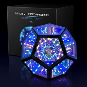 Infinity Mirror Light Dodecahedron, RGBW Cube Light Decor for Gaming | Deep 3D Light Tunnels, Music-Reactive Light Show, 258 Light Effect, Desk Decor, Christmas Birthday Gamer Gift for Teens & Men Infinity Mirror Light Dodecahedron, RGBW Cube Light Decor for Gaming | Deep 3D Light Tunnels, Music-Reactive Light Show, 258 Light Effect, Desk Decor, Christmas Birthday Gamer Gift for Teens & Men