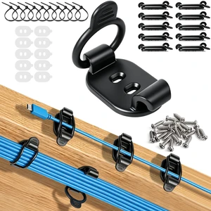 10-Pack Adhesive Cable Management Clips, Desk Cable Clips, Black | Residue-free Reusable Elastic Cord Organizer Clips for Office, Home, Car, Under Desk, PC, Behind TV, Wall, Phone Charger&HDM 10-Pack Adhesive Cable Management Clips, Desk Cable Clips, Black | Residue-free Reusable Elastic Cord Organizer Clips for Office, Home, Car, Under Desk, PC, Behind TV, Wall, Phone Charger&HDM