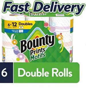 Bounty Paper Towels Select-A-Size Print, 6 Double Rolls, 82 Sheets Per Roll Bounty Paper Towels Select-A-Size Print, 6 Double Rolls, 82 Sheets Per Roll
