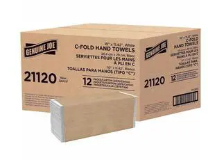 Genuine Joe C-Fold Towels 1-Ply 13"x10-1/8" 200 Towels/PK 12/CT WE 21120 Genuine Joe C-Fold Towels 1-Ply 13"x10-1/8" 200 Towels/PK 12/CT WE 21120
