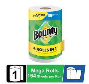 Bounty Paper Towels Select-A-Size White, 1 Mega Roll, 164 Sheets per Roll Bounty Paper Towels Select-A-Size White, 1 Mega Roll, 164 Sheets per Roll