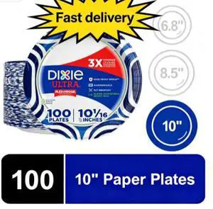 Dixie Ultra Disposable Plates, 10", Multi-Color, 100 Count Dixie Ultra Disposable Plates, 10", Multi-Color, 100 Count
