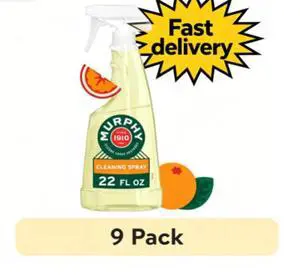 (9 pack) Murphy Oil Soap Cleaning Spray, Wood Cleaner, No-Rinse Floor Cleaner, Orange Scent, 22 fl oz Bottle (9 pack) Murphy Oil Soap Cleaning Spray, Wood Cleaner, No-Rinse Floor Cleaner, Orange Scent, 22 fl oz Bottle