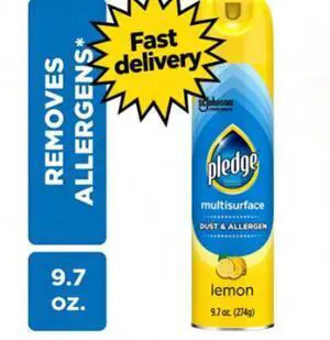 Pledge Clean It Dust & Allergen Multi Surface Cleaner Spray, Spring Cleaning Supplies, Lemon Scent, 9.7 Ounce Pledge Clean It Dust & Allergen Multi Surface Cleaner Spray, Spring Cleaning Supplies, Lemon Scent, 9.7 Ounce