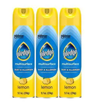 Pledge Clean It Dust & Allergen Multisurface Cleaner Spray, Lemon Scent, 9.7 oz, 3 Count Pledge Clean It Dust & Allergen Multisurface Cleaner Spray, Lemon Scent, 9.7 oz, 3 Count