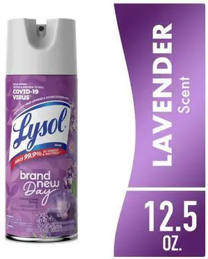 Lysol® Disinfectant Spray, Sanitizing and Antibacterial Spray, Lavender & Cotton Blossom, 12.5 oz Lysol® Disinfectant Spray, Sanitizing and Antibacterial Spray, Lavender & Cotton Blossom, 12.5 oz
